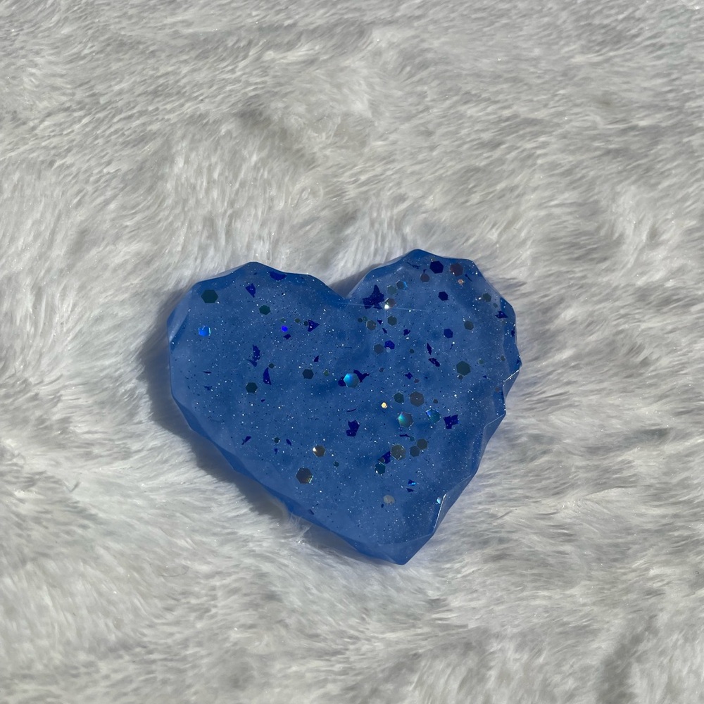 Blue Heart-Shaped Decorative Piece